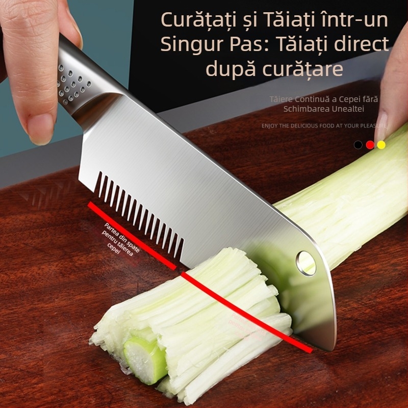 Cuțit din oțel inoxidabil pentru ceapă verde, răzuitor ultra-fin și feliator