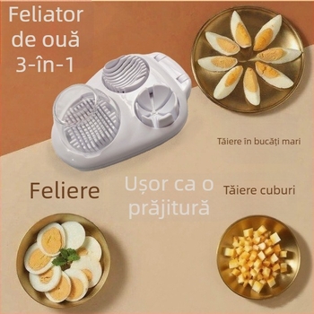 Multifuncțional 3 în 1 – tăietor de ouă și fructe, unealtă de bucătărie manuală