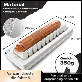 Feliator multifuncțional pentru uz casnic, cu lamă ondulată profesională pentru felierea bananelor, cârnaților și a cârnii de vită
