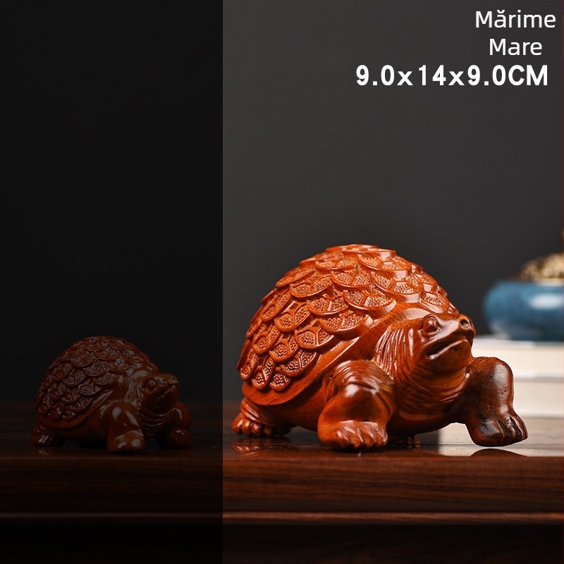 Țestoasă din abanos, sculptură din lemn – decor pentru casă și birou