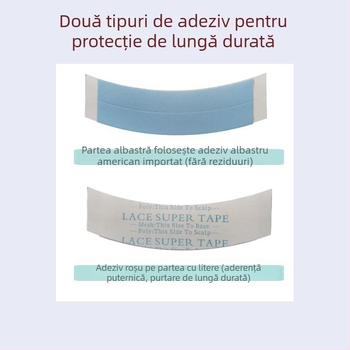 Film adeziv dublu pentru peruci – biocompatibil, impermeabil, rezistent la transpirație, aderență înaltă, bandă invizibilă pentru împletire păr
