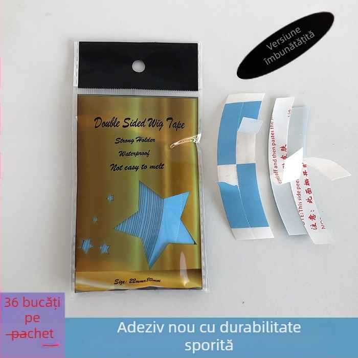 Film adeziv dublu pentru peruci – biocompatibil, impermeabil, rezistent la transpirație, aderență înaltă, bandă invizibilă pentru împletire păr