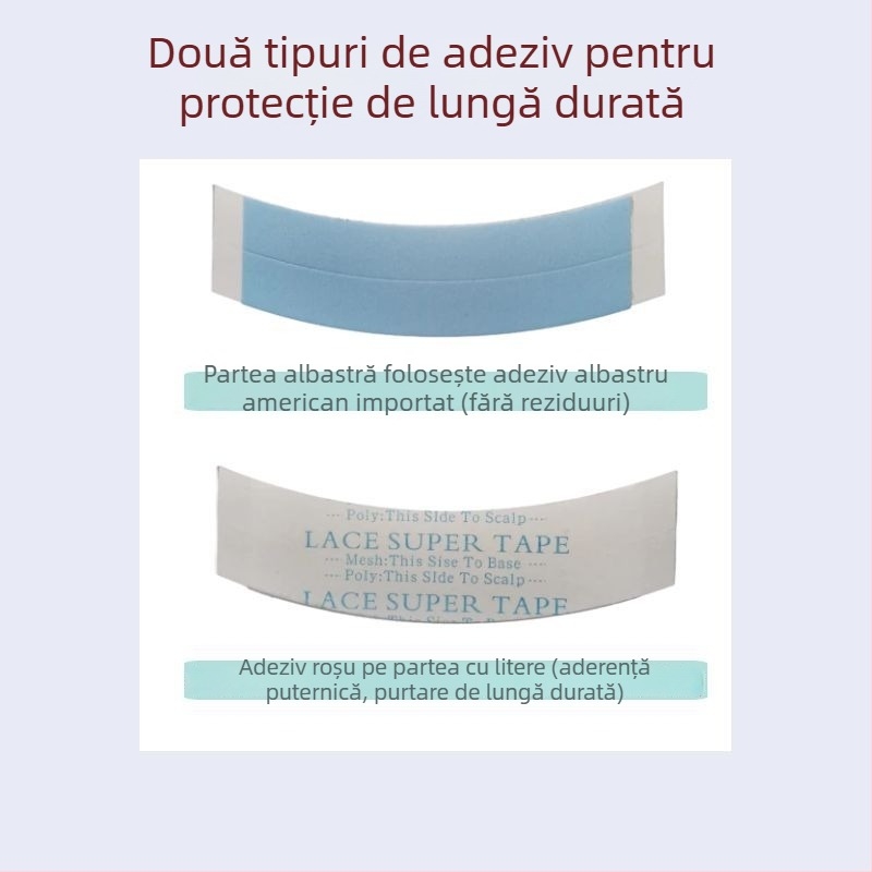 Film adeziv dublu pentru peruci – biocompatibil, impermeabil, rezistent la transpirație, aderență înaltă, bandă invizibilă pentru împletire păr