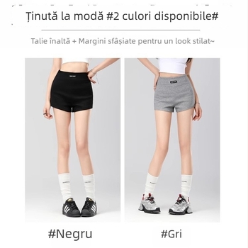 Pantaloni scurți de vară pentru femei, talie înaltă – croială strânsă, stil coreean, poliester