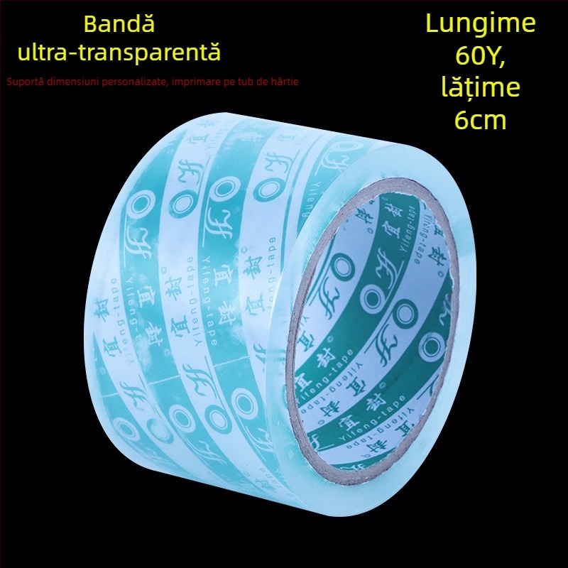 Bandă de ambalat ultra-transparentă, personalizată, pe rolă mare, sigilare fără bule