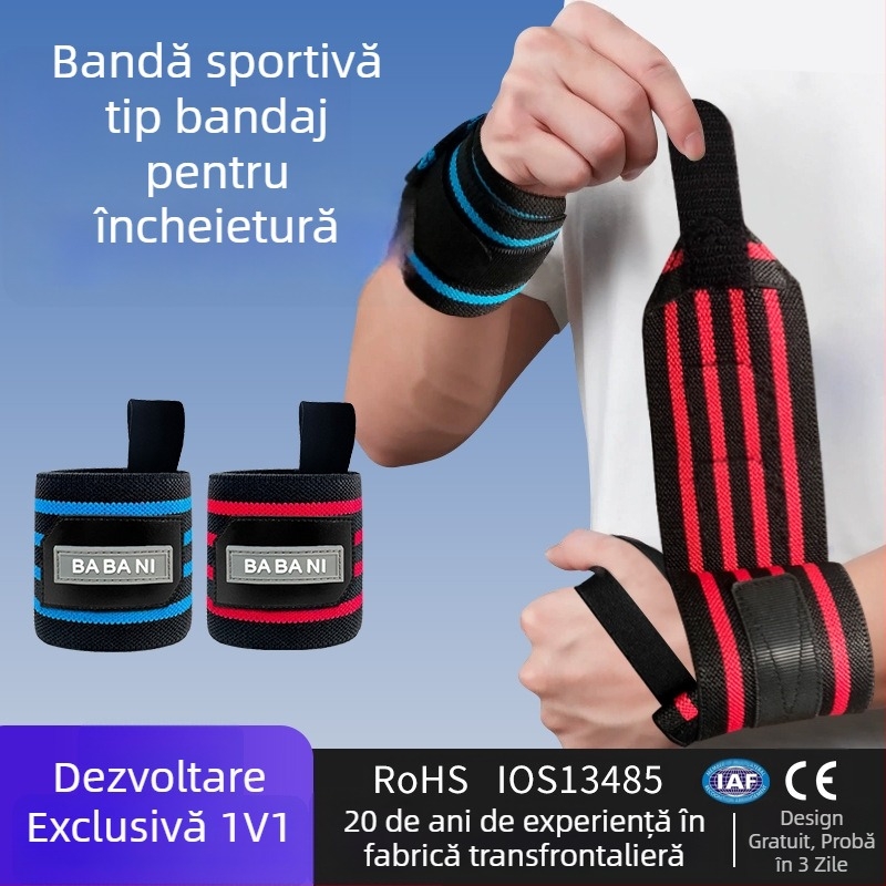 Protecție pentru încheietura mâinii în timpul sportului, curea de susținere pentru antrenament, bandă de fixare a încheieturii pentru deadlift, bandă de compresie înfășurată, brățară de încheietură personalizabilă