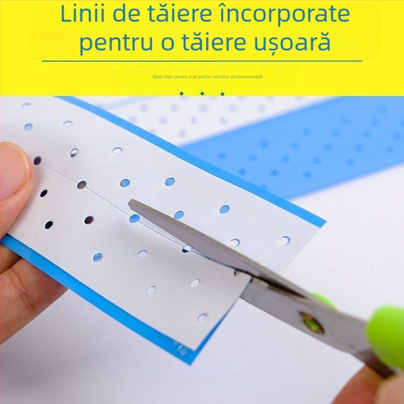 Bandă perforată, respirabilă pentru perucă, cu bandă dublu adezivă albastră, lungă, rezistentă la apă și transpirație, aderență ridicată, film albastru de adeziv