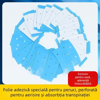 Bandă adezivă dublă față perforată, albastră, respirabilă, impermeabilă și rezistentă la transpirație