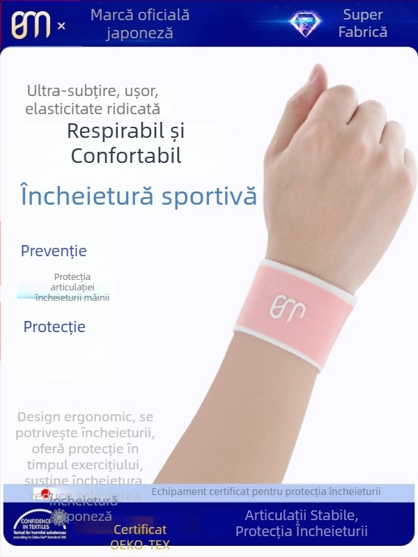 Bandă elastică ușoară pentru încheietură, badminton, baschet și fitness – susținere a încheieturii și absorbția transpirației