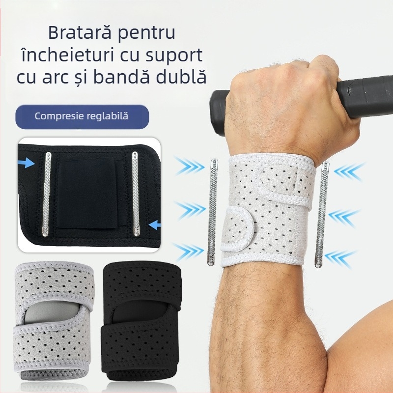 Brățară de încheietură din neopren cu suport arcuit, curea respirabilă, protecție compresivă a încheieturii pentru adulți, echipament badminton și tenis