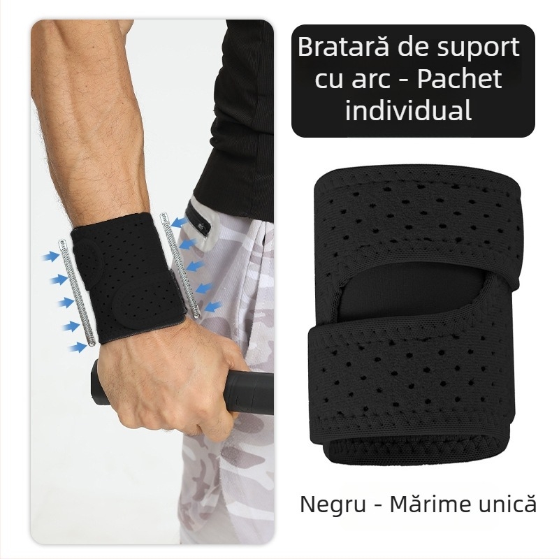 Brățară de încheietură din neopren cu suport arcuit, curea respirabilă, protecție compresivă a încheieturii pentru adulți, echipament badminton și tenis