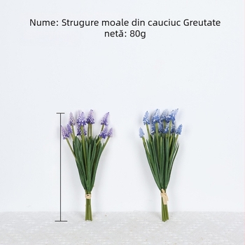 Hiacint artificial de struguri pentru decor interior, stil Instagram, materiale pentru aranjamente florale, flori artificiale de mână