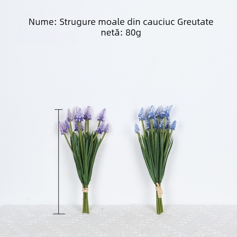 Hiacint artificial de struguri pentru decor interior, stil Instagram, materiale pentru aranjamente florale, flori artificiale de mână