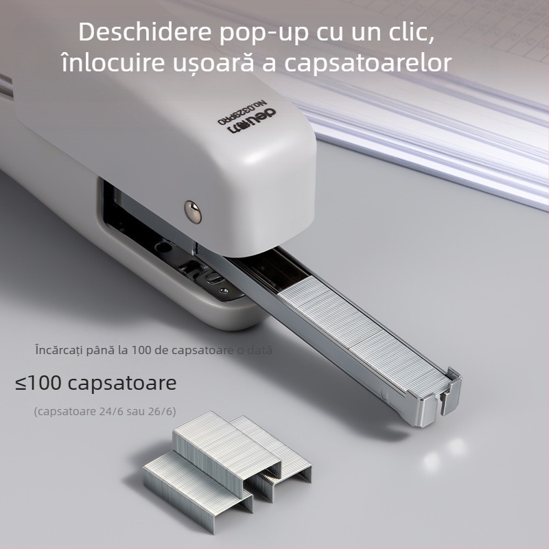 Deli 0329PRO Capsator de mână, portabil, standard Nr. 12, pentru ambalare la livrare, mașină de legare cu economie de efort