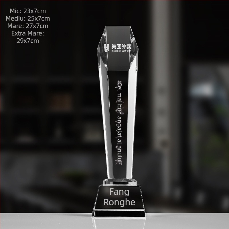 Trofeu de cristal, personalizare creativă pentru premii școlare și întâlnire anuală a companiei, premiu comemorativ pentru angajați și profesori remarcabili