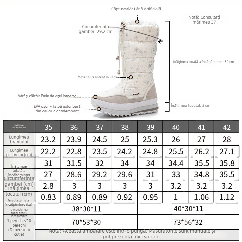 Botine lungi de iarnă pentru femei, căptușite cu lână de oaie, suprafață din piele nubuk, talpă din cauciuc antiderapant, fermoar, model floral, iarnă 2025