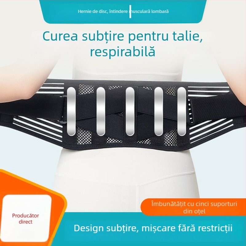 Centură sport pentru talie, unisex, respirabilă, susținere lombară pentru hernie de disc și efort