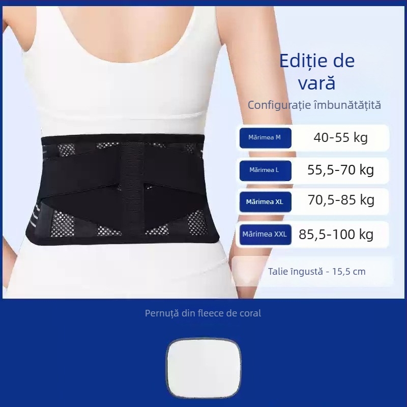 Centură sport pentru talie, unisex, respirabilă, susținere lombară pentru hernie de disc și efort