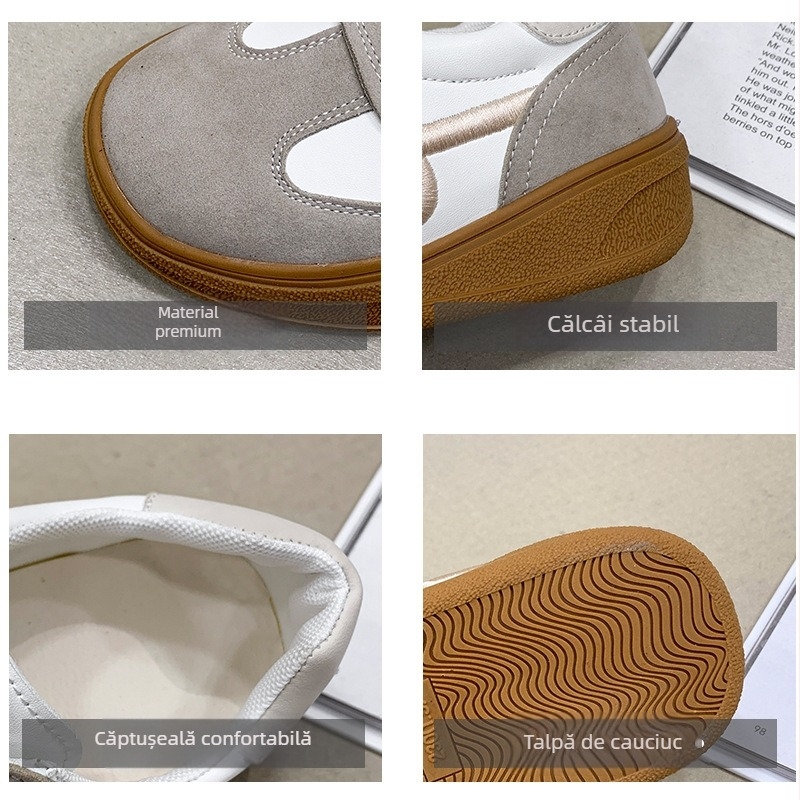 Pantofi de antrenament pentru femei cu design retro color-block și talpă groasă, stil german, primăvara 2026, pantofi sport casual cu înălțire