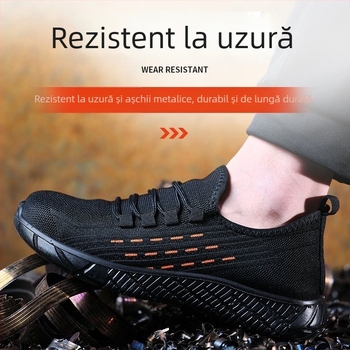 Pantofi de protecție pentru bărbați, vară, cu protecție anti-șoc și anti-perforație, respirabili, ușori, talpă dură