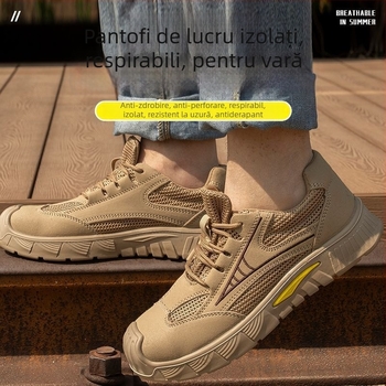Pantofi de protecție pentru bărbați, rezistenți la lovituri și perforare, durabili, respirabili.
