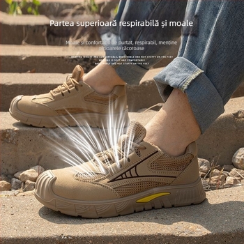 Pantofi de protecție pentru bărbați, rezistenți la lovituri și perforare, durabili, respirabili.