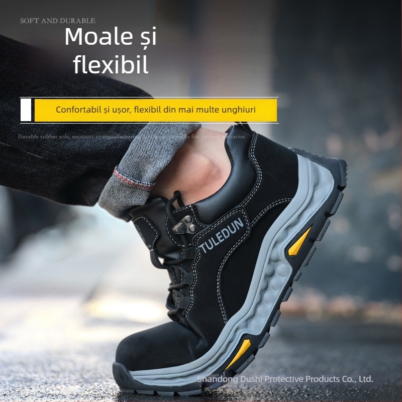 Ghete de sudură cu protecție împotriva arsurilor și scânteilor, vârf din oțel, rezistente la perforare și zdrobire, talpă din cauciuc antiderapant, durabile, toamnă-iarnă