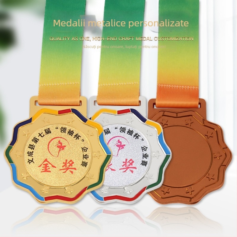 Medalii metalice pentru evenimente sportive, medalii de aur la maraton, medalii memoriale creative pentru școli și copii
