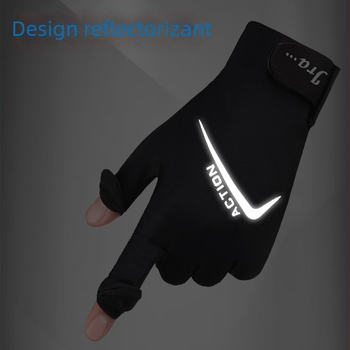 Ice Silk mănuși cu protecție solară pentru bărbați – fără degete, pentru șofat, antislip, ecran tactil, capac rabat, activități în aer liber, drumeții, pescuit