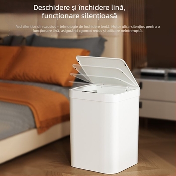 Coș de gunoi inteligent cu senzor și capac, complet automat, 4 L, pentru bucătărie, baie, dormitor, sufragerie, alimentat la priză