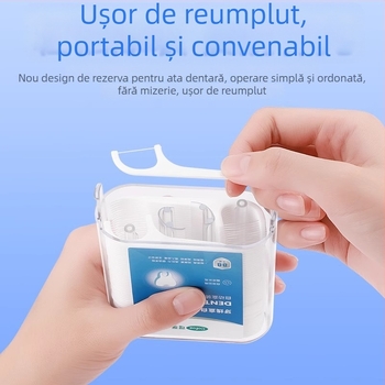 Kefu dozator automat de ață dentară, ultra-subțire, ambalaj familial, 88 bucăți