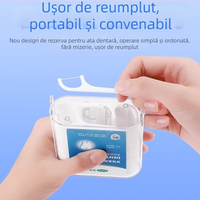 Kefu dozator automat de ață dentară, ultra-subțire, ambalaj familial, 88 bucăți
