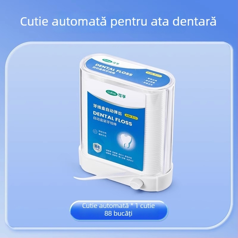 Kefu dozator automat de ață dentară, ultra-subțire, ambalaj familial, 88 bucăți