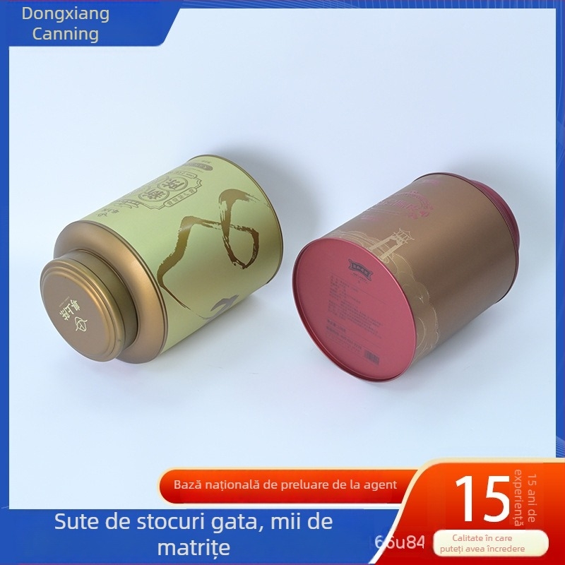 Cutie metalică rotundă pentru ceai, din tinplate, sigilată, cutie cadou personalizabilă