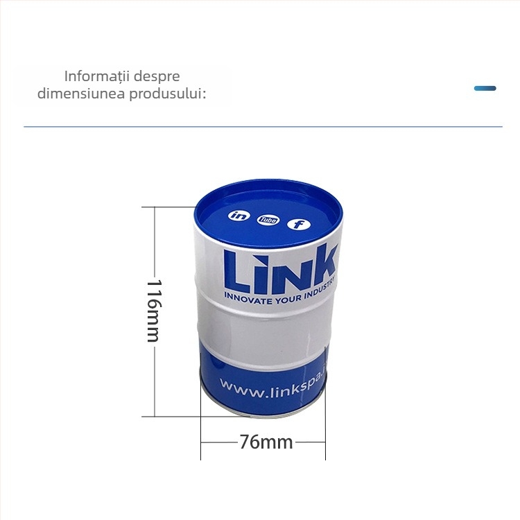 Recipient circular din tablă metalică pentru ambalare generală; perforabil; recipient gol pentru alimente