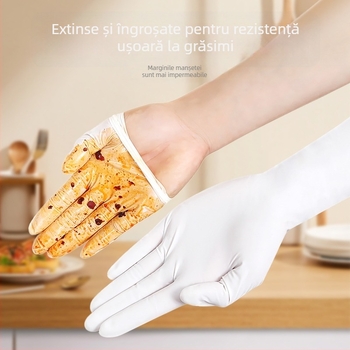 Mănuși din nitril, de unică folosință, 15 inch, pentru vase, de calitate alimentară, extinse, groase, impermeabile și durabile