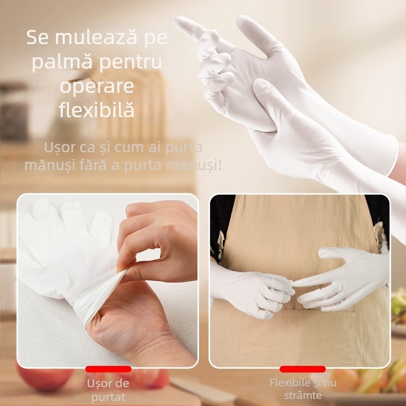 Mănuși din nitril, de unică folosință, 15 inch, pentru vase, de calitate alimentară, extinse, groase, impermeabile și durabile