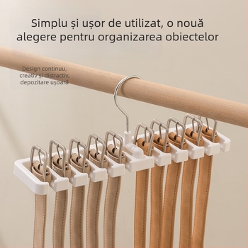 Suport mare pentru curele și organizator cu 10 găuri, suport pentru cravate și depozitare pentru eșarfe