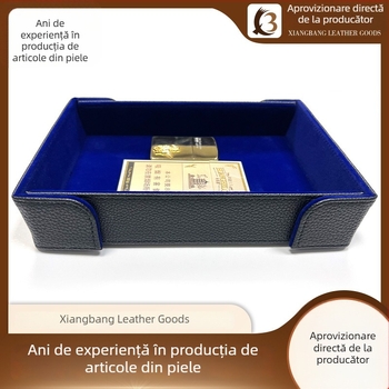 Cutie de depozitare din PU pentru hol, tavă pentru joc cu zaruri, tavă pliabilă pătrată, organizare minimalistă în casă