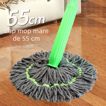 Mop cu stoarcere automată pentru uz casnic — fibre de bambus și microfibră, curățare uscată și umedă, mop absorbant pentru podea