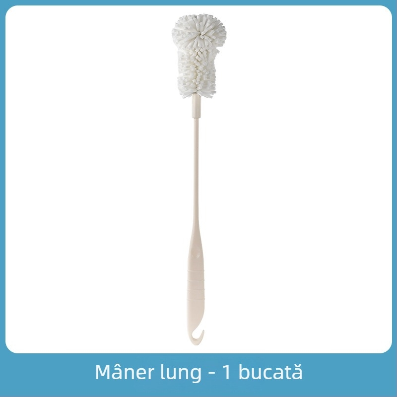 Perie EVA pentru pahare din burete, mâner lung, curăță paharele și sticlele, ajunge în toate colțurile, elimină petele de ceai