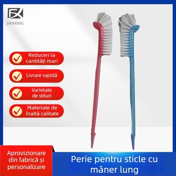 Perie pentru sticle cu mâner lung și perie pentru pahare, instrument de curățare pentru termosuri și pahare din sticlă, curățător din silicon pentru pahare