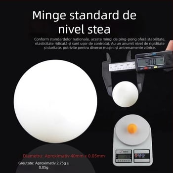 Set personalizat de 60 mingi de ping-pong în găleată, material ABS nou, pentru antrenamente și competiții, elasticitate mare.