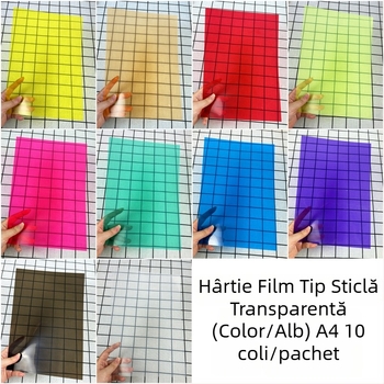A4 Hârtie film color, alb translucid pentru copii, foi PVC pentru pictură cu lumină și umbră