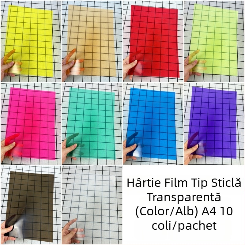 A4 Hârtie film color, alb translucid pentru copii, foi PVC pentru pictură cu lumină și umbră