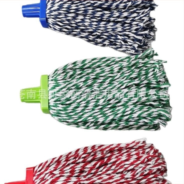 Capă rotundă de înlocuire pentru mop, cu fir de bumbac, sârmă din plastic și cap cu șnur italian