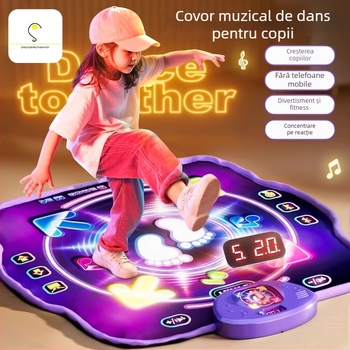 Covor de dans Bluetooth pentru copii, jucărie educativă interactivă pentru 4–6 ani, cadou de ziua de naștere
