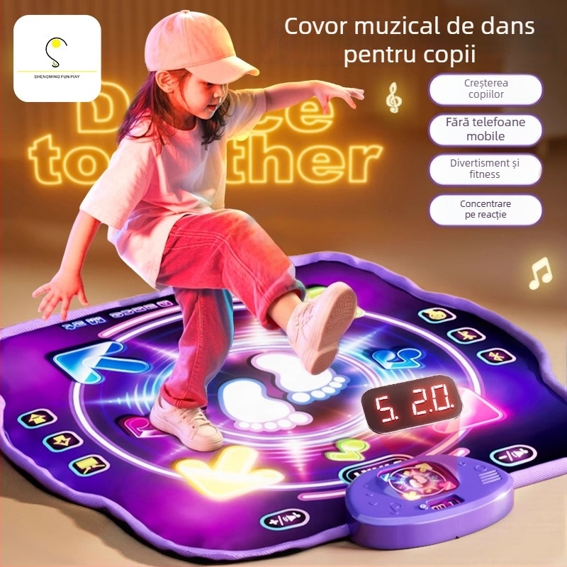 Covor de dans Bluetooth pentru copii, jucărie educativă interactivă pentru 4–6 ani, cadou de ziua de naștere