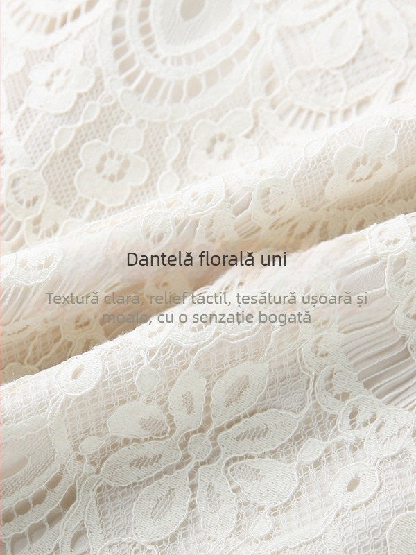 Vals fustă midi cu slit, dantelă brodată grea, haine pentru femei plus-size, colecția de toamnă 2025