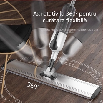 Mop plat din aluminiu, cu pulverizator de apă, pentru suprafețe mari